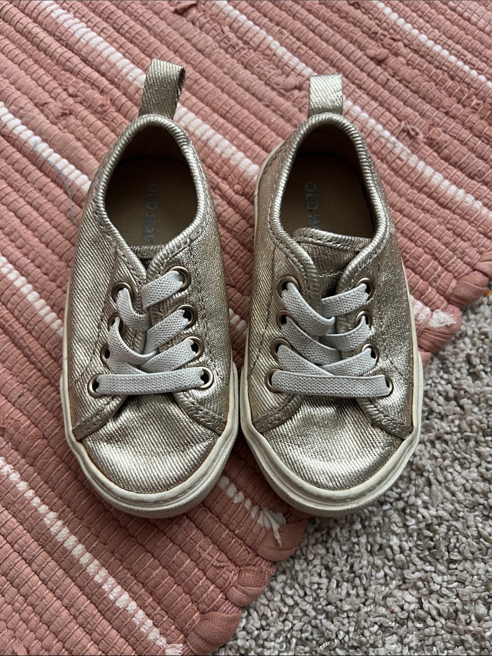 Old Navy Metallic Gold Toddler Slip-On Sneakers